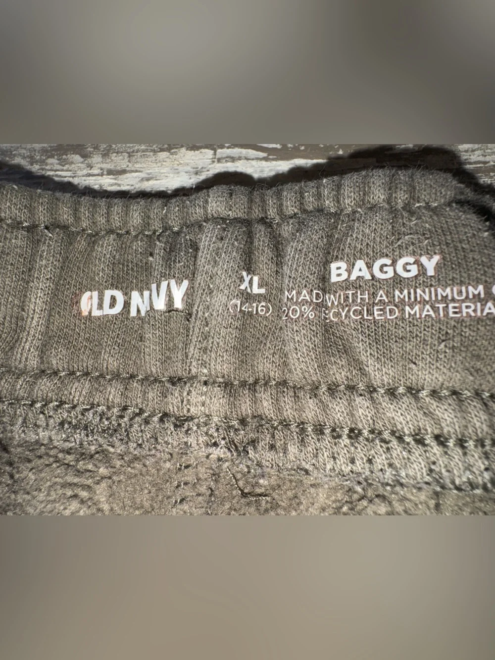 Boys Old Navy Baggy Cargo Fleece Pants - Olive Green, Sz 14-16